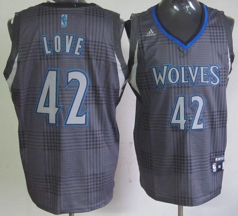  NBA Minnesota Timberwolves 42 Kevin Love Black Square Swingman Jersey